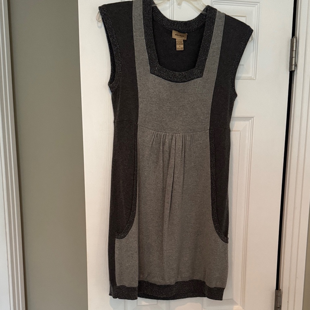Ella Moss Gray and Black Sweater Dress